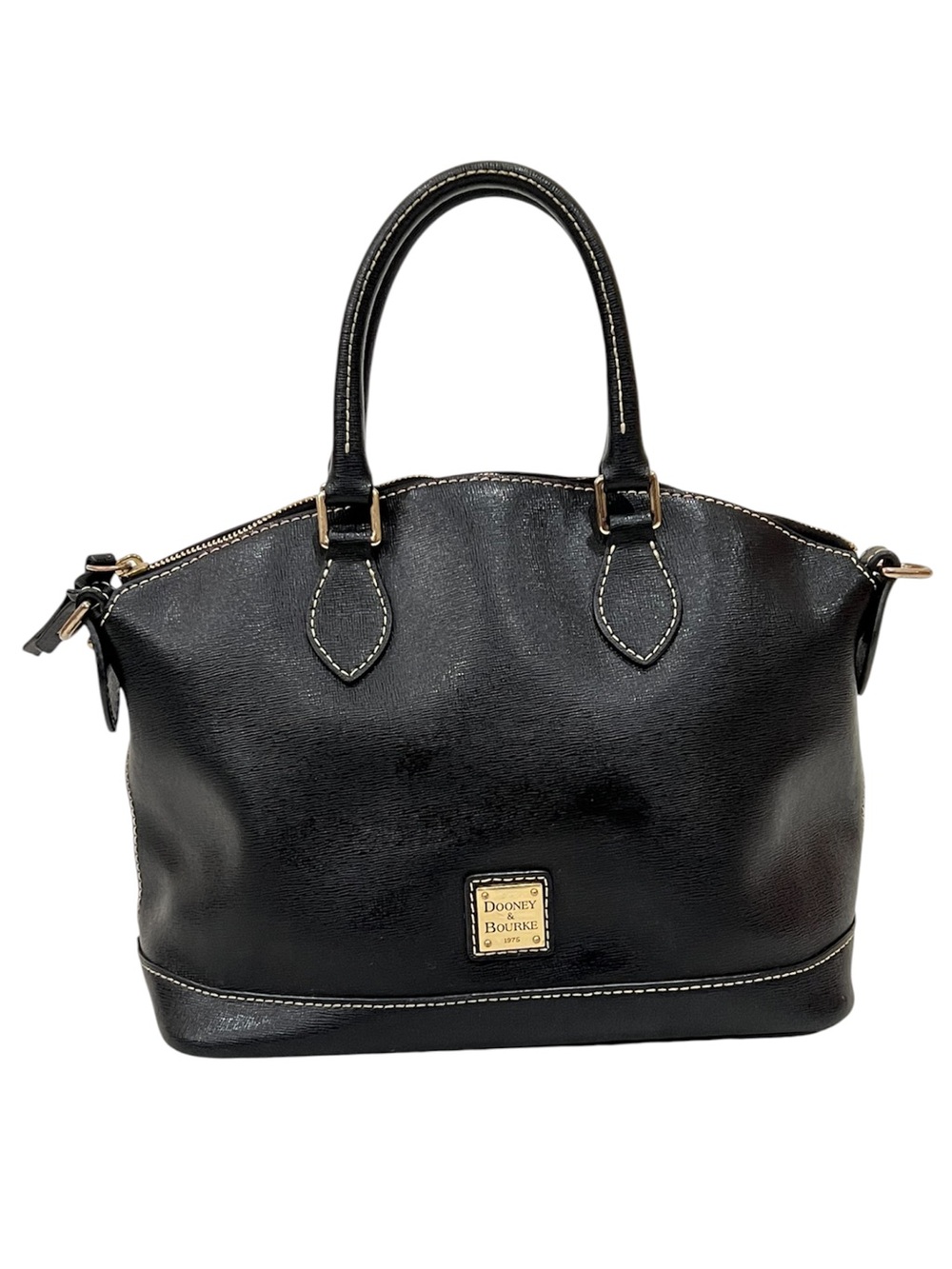 Dooney & Bourke Black Pebble Grain Leather Zip Zip Satchel